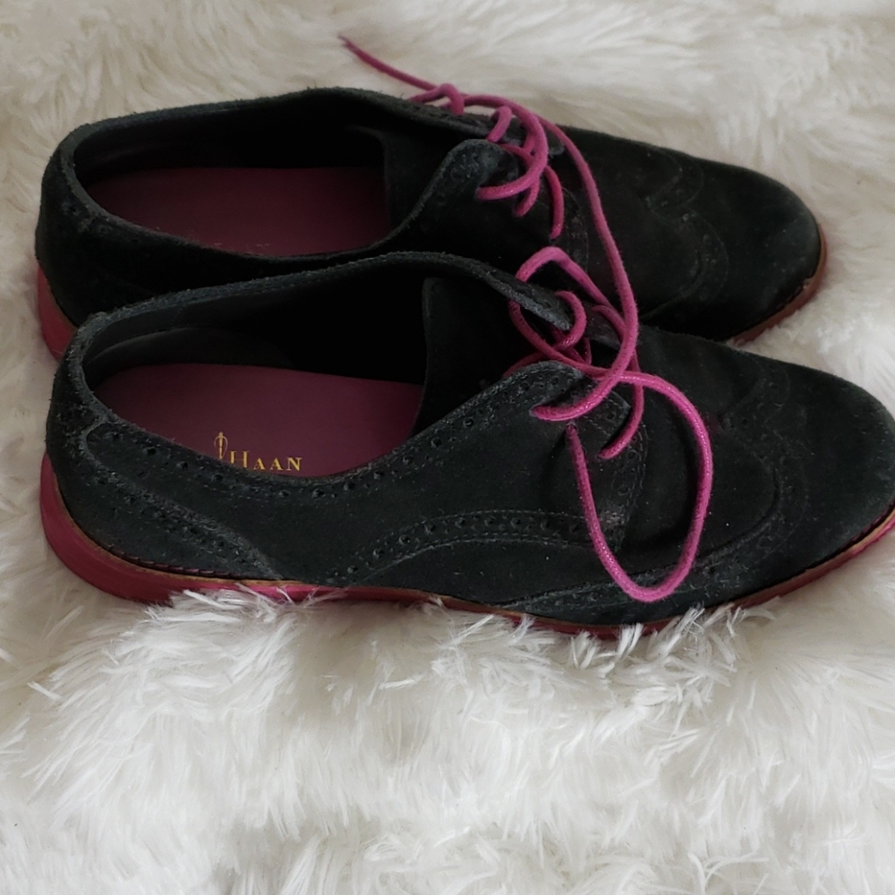 Cole Haan suede Oxford shoes.